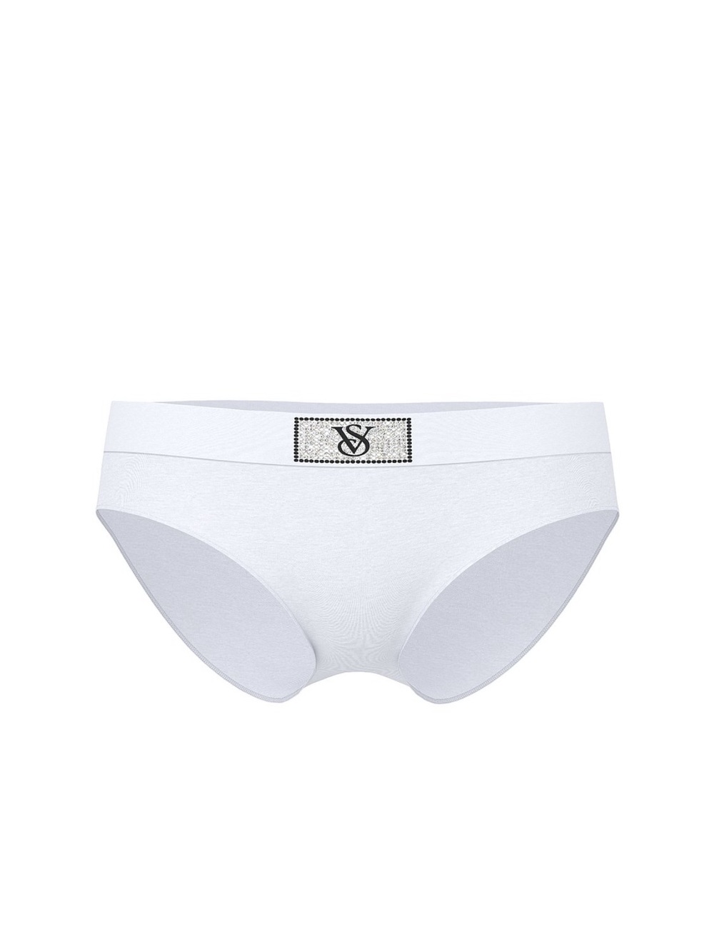 Victoria's Secret White Rhinestones Logo Hiphugger Panty